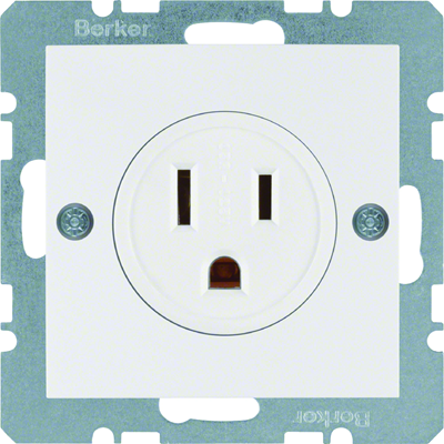 B. SQUARE Socket with earthing "USA/CANADA" NEMA 5-15R snow white