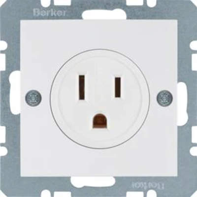 B. SQUARE Socket with earthing "USA/CANADA" NEMA 5-15R snow white