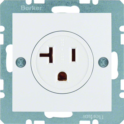 B. SQUARE Socket with earthing "USA/CANADA" NEMA 5-20R snow white