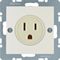 B. SQUARE Socket with ground "USA/CANADA" NEMA 5-15R cream