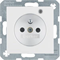 B. SQUARE Socket with grounding and control LED with increased contact protection snow-white matt