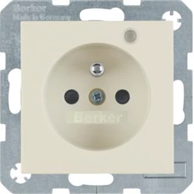 B. SQUARE Socket with grounding and control LED with increased protection of contacts gloss cream