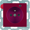 B. SQUARE Socket with grounding and control LED with increased protection of contacts gloss red