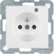 B. SQUARE Socket with grounding and control LED with increased protection of contacts gloss snow-white