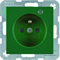 B. SQUARE Socket with grounding and control LED with increased protection of contacts, glossy green