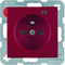 B. SQUARE Socket with grounding and control LED with increased protection of contacts red matt