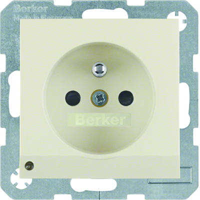 B. SQUARE Socket with grounding and LED orientation illumination - cream gloss