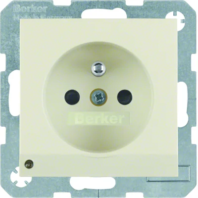 B. SQUARE Socket with grounding and LED orientation illumination - cream gloss
