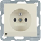 B. SQUARE Socket with grounding and LED orientation illumination - cream gloss