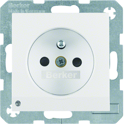 B. SQUARE Socket with grounding and LED orientation illumination, glossy white