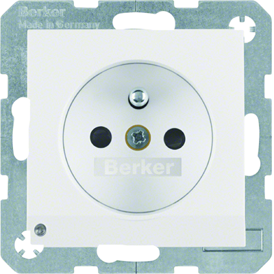 B. SQUARE Socket with grounding and white LED orientation lighting