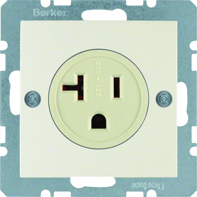 B. SQUARE "USA/CANADA" NEMA 5-20R earthed socket cream