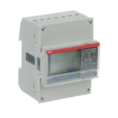 B24 113-100, compteur électrique triphasé, transformateur, énergie active, classe de précision B(1), bus M, série Acier