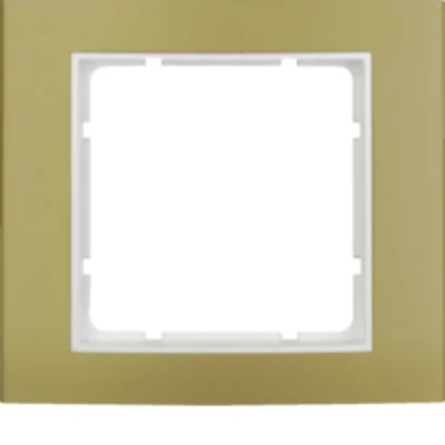 B.3 1-gang aluminum gold/white frame