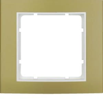 B.3 1-gang aluminum gold/white frame