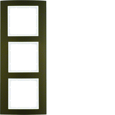 B.3 3-gang aluminum brown/white frame