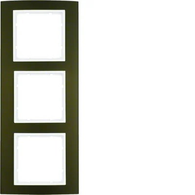 B.3 3-gang aluminum brown/white frame