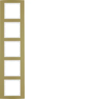B.3 5-gang aluminum gold/white frame
