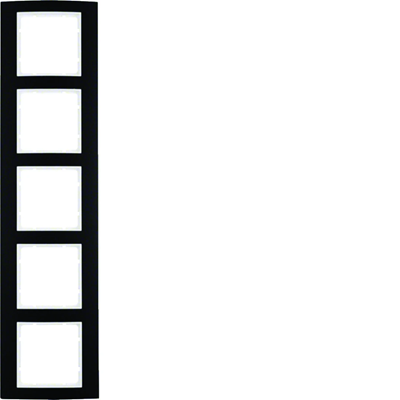 B.3 5-gang black/white aluminum frame