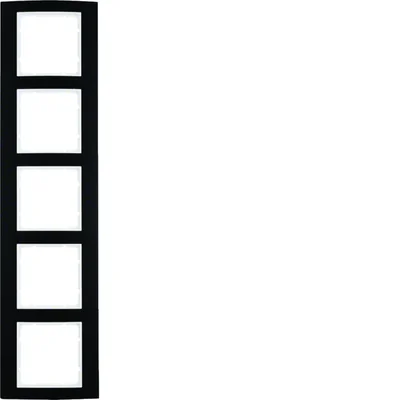 B.3 5-gang black/white aluminum frame