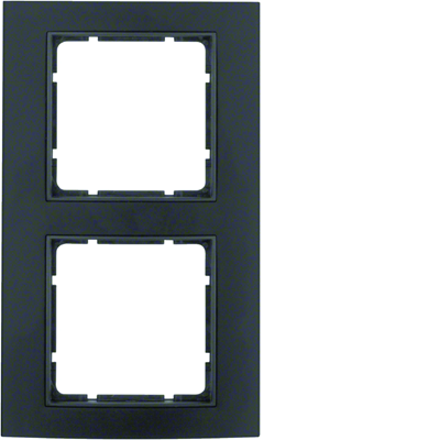 B.3 Black/anthracite 2-gang aluminum frame