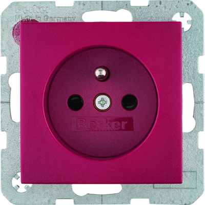 B.3/B.7 Faceplate with contact shutters for earthed socket red