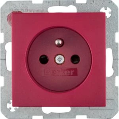 B.3/B.7 Faceplate with contact shutters for earthed socket red