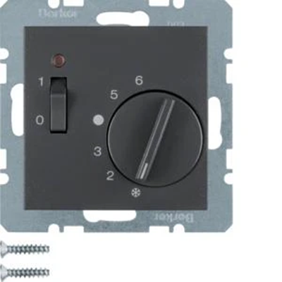 B.3/B.7 Raumtemperaturregler 24V mit Schließerkontakt, Zentralelement und Stecker anthrazit