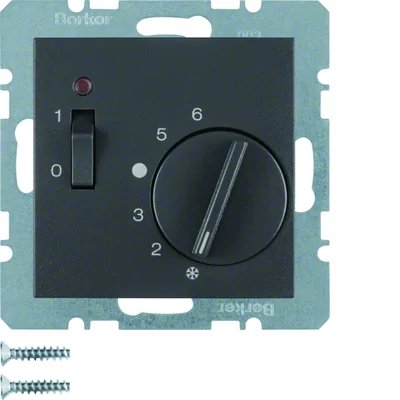 B.3/B.7 Room temperature controller 24V with NO contact, central element and connector anthracite