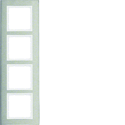 B.7 4-gang vertical frame, stainless steel/white mat