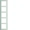 B.7 5-gang vertical frame, stainless steel/white mat