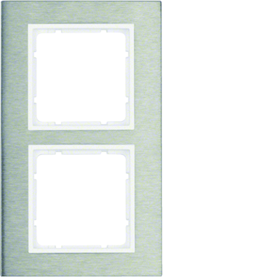 B.7 Double frame, vertical, stainless steel/white