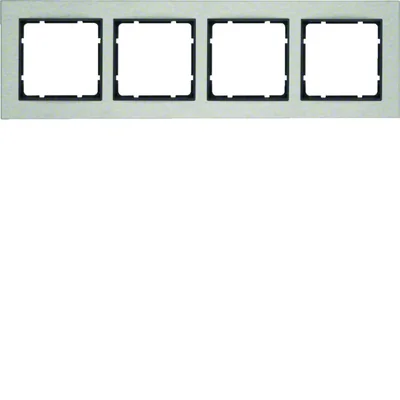 B.7 Horizontaler 4-fach-Rahmen Edelstahl/Anthrazit matt