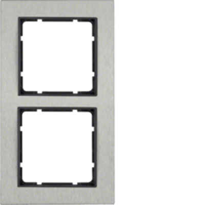 B.7 Рамка подвійна горизонтальна, нержавіюча сталь/антрацит мат