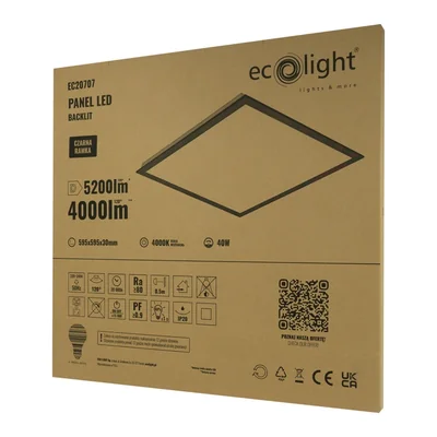 Backlit LED panel 40W 4000lm 595x595x30 4000K Cz