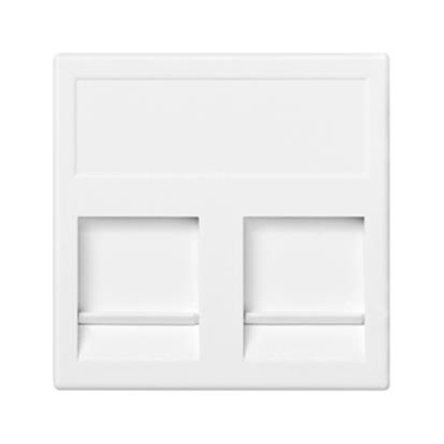 Badge K45 INFRA+ ICT, doppio, piatto, con cover 45×45mm, bianco puro