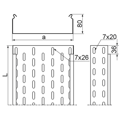 Bandeja KCL100H80/3N