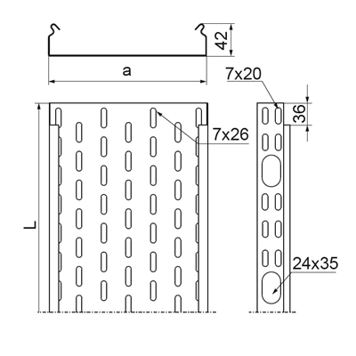 Bandeja, KOJ100H42/3