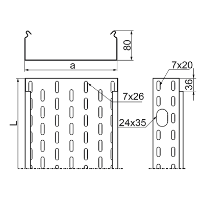 Bandeja, KOJ100H80/3 N