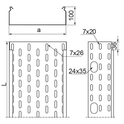 Bandeja, KOJ200H100/3 N