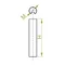 Bar protection cap width 8mm height 180mm