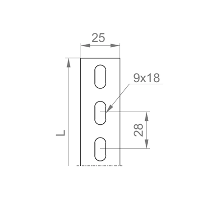 Barre plate dans la bande, PTM25/25