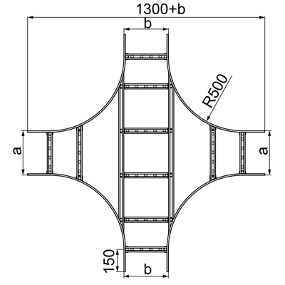 Barre transversale galvanisée, hauteur 160 mm, largeur 400 mm