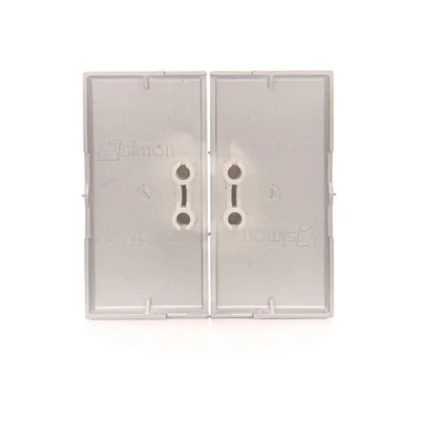 Bascule pour interrupteurs et poussoirs doubles argent mat