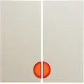 Bascules avec cabochon rouge pour interrupteurs doubles, crème, brillant