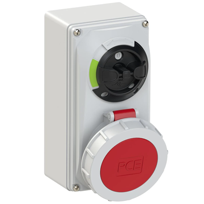 Base con interruptor 0-1, enclavamiento mecánico 32A 400V 3P+Z IP67