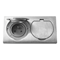 Base de empotrar doble, tipo francés, IP55, acero inoxidable