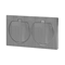 Base de empotrar doble, tipo francés, IP55, acero inoxidable