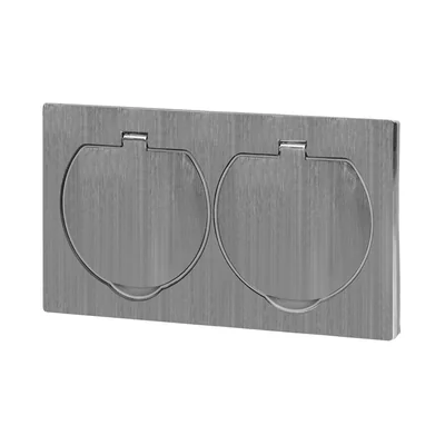 Base de empotrar doble, tipo francés, IP55, acero inoxidable
