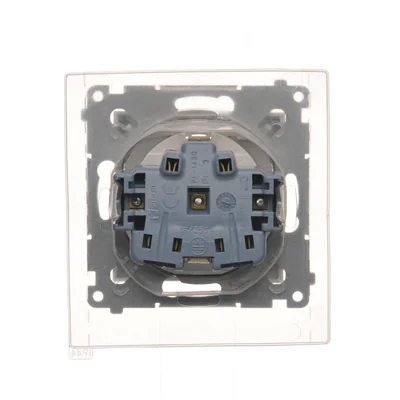 Base de enchufe schuko para versión IP44 con tapas y junta marco (módulo) 230V, blanco